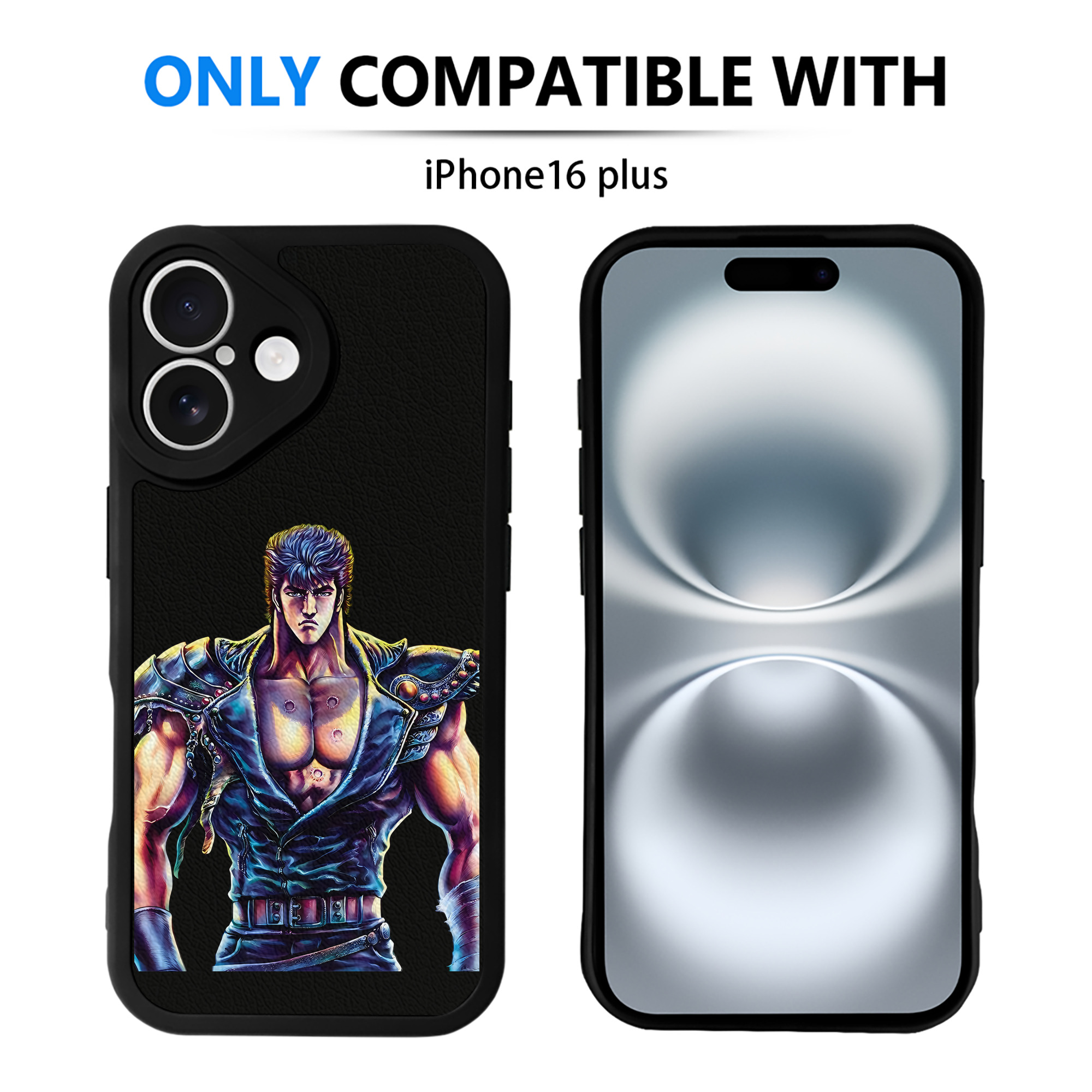 （画像用） 北斗の拳 Fist of the North Star 【iPhone 16シリーズ対応】シリコンスマホケース（レザー調） 材質：シリコン
